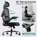 TRALT Office Chair Ergonomic Desk Chair, 330 LBS Home Mesh Office Desk Chairs with Wheels, Comfortable Gaming Chairs (Black)
