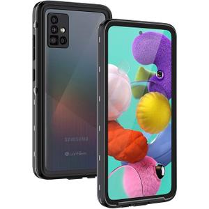 Lanhiem for Samsung Galaxy A51 Case, IP68 Waterproof Dustproof with Built-in Screen Protector, Heavy Duty Full Body Protective Phone Case for Galaxy A51 4G, Black