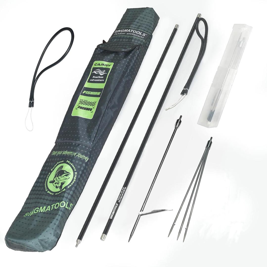 Hawaiian Sling Fishing Spear 7ft Aluminum Pole Spear 3 Prong Sling Spear Fishing Equipment Snorkeling Scuba Diving Gear Polespears Harpoon for Fishing Kayak, Spearfishing, Freediving