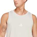 adidas Men's Essentials Small Logo Single Jersey Tank Top (Beige, XS)