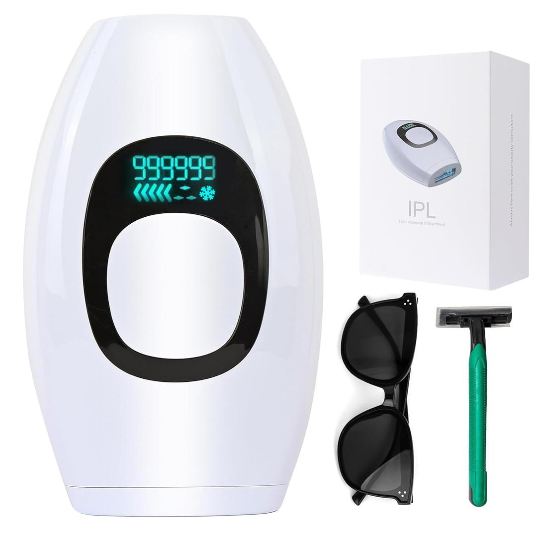 IPL Laser Hair Removal for Women and Men Permanent At-Home Lazer Facial Hair Epilator 999,999 Flashes Painless Hair Remover on Armpits Back Legs Arms Face Bikini Line