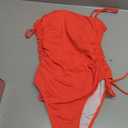 Yonique Women Strapless One Piece Swimsuit Tummy Control Bandeau Bathing Suit Cheeky Swimwear (Red, XS)