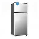 Borcolo 3.8 Cu. Ft Mini Fridge with Freezer, 2 Door Mini Refrigerator with 7 Adjustable Thermostat & Adjustable Glass Shelves, Compact Mini Fridge for Home, Apartment, Office, Silver
