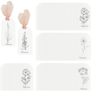 Beeveer 100 Pcs Acrylic Place Cards Wedding Blank Arched Frosted Clear Wedding Reserved Signs for Chairs Acrylic Name Tag Seat Label with Ribbon for Table Setting Numbers Guest Names Dinner Parties