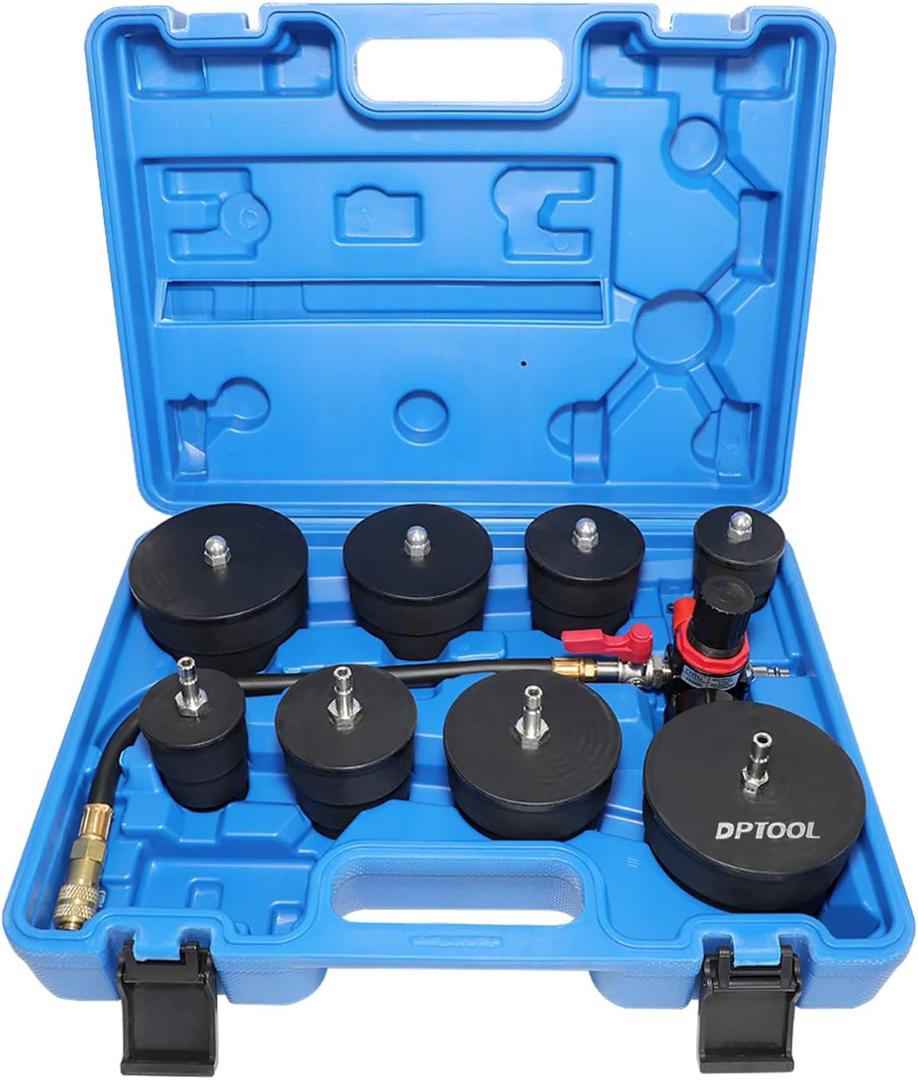 DPTOOL Turbo System Leakage Tester Turbocharger Air Pressure Guage Cooling System Intercoolers Radiators Hose Leaks Test with Regulator Manual Valve 1.38''-3.54''