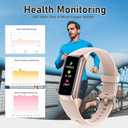 Zeacool Fitness Tracker with 24/7 Heart Rate, Blood Oxygen Blood Pressure Sleep Monitor, Activity Trackers 5 ATM Waterproof,Step Calorie Counter Pedometer Health Smart Watch for Women Men - Pink