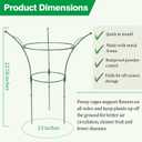 6 Pack Peony Cages and Supports Cages 13" D x 22.8" H Heavy Duty Metal Support Frame for Peonies & Roses Natural Bouquet Shape Garden Stakes for Outdoor Plants Flowers Ornamental (Green)