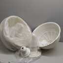 Sziqiqi Garden Metal Urn Planters: 22in Tall Planters for Outdoor Plants Set of 2 with Drainage Holes - White Large Vintage Round Flower Pots for Front Door Porch Patio