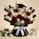 Suhine 12 Pcs Artificial Baseball Rose Flowers Sports Party Favors Bulk for Birthday Graduation Wedding Party Decorations Table Centerpieces Game Prizes Senior Night Gifts(Baseball Color, Normal)