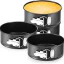 Funnymoom 4 Pcs 7 Inch Non Stick Springform Pan with Removable Bottom Carbon Steel Cheesecake Pan Round Springform Cake Mold with Stainless Steel Spring Buckles for Baking Kitchens Restaurant