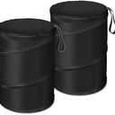 Kincown Car Trash Bin, 2 Packs Pop-up Car Trash Can, Medium-Sized Collapsible Garbage Can with Elastic Band Hanging, Double-Layer Washable Vehicle Trash Can, Velcro Waste Basket Bin, 2.6 Gallons
