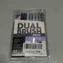 Tombow 56171 Dual Brush Pen Art Markers, Grayscale, 10-Pack. Blendable, Brush and Fine Tip Markers