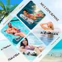 Sratte Pool Float and Water Hammock, Summer Clear Pool Tube with Feather, Multi Purpose Inflatable Water Floaties PVC Material for Adults, Swimming Pool, Lake, Beach, Pool Accessories (Black, White)