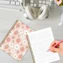 2 Pcs Strawberry Daisy Spiral Notebook, Preppy Cute Spiral Notebooks for Women Girls Friend, 160 Pages Trendy Hardcover Journal Notebook for Writing Travel Business Home Office Aesthetic Notebooks