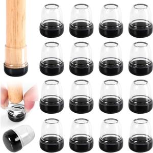 Chair Sliders for Carpet, 16PCS Furniture Sliders for Carpeted Floors & Hardwood Floors, Round Chair Glide Pads for Quickly and Easily Moving Furniture, Protect Floor(Clear, Fit 0.55"-0.7")