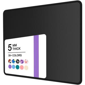 Mouse Pad, 30% Thicker Black Computer Pad, Anti-Slip Rubber Mouse Mat with Stitched Edges for Gaming, Office, Laptop, PC, Women & Men, 8 x 10 Inch Thick 5 mm, Modern Design, Square