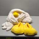 Wearable Goose Blanket Hoodie Onesie,Duck Oversized Blankets Hooded Costume for Adult & Kid,Warm Cozy Sleeping Bag (Medium)