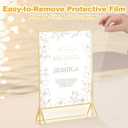 Daofary Acrylic Sign Holder 4x6, 20 Pack Double Sided Clear Gold Frame Tabletop Display, Menu Flyer Table Number Holder for Wedding Reception and Restaurant Tables
