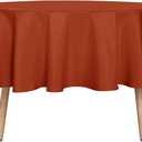 sancua Thanksgiving Round Tablecloth 70 Inch (Fits 20-58 Inch Tables) Burnt Orange - Water Resistant Spill Proof Washable Polyester Fall Table Cloth Decorative Fabric Table Cover for Dining Parties, Rust