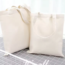 Reusable Cotton Shopping Bags Eco Foldable Shoulder Bag Large Handbag Fabric Canvas Tote Bag for Market Shopping Bags Foldable, Two Sizes 8"x 9" and 15"x15" ,White Color, Pack of 20