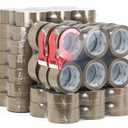 BOMEI PACK 72Rolls Brown Packing Tape with Dispenser, Bulk Box Packing Tape Rolls for Packaging, Shipping and Moving, 2.4Mil 1.88 Inch x 60 Yard