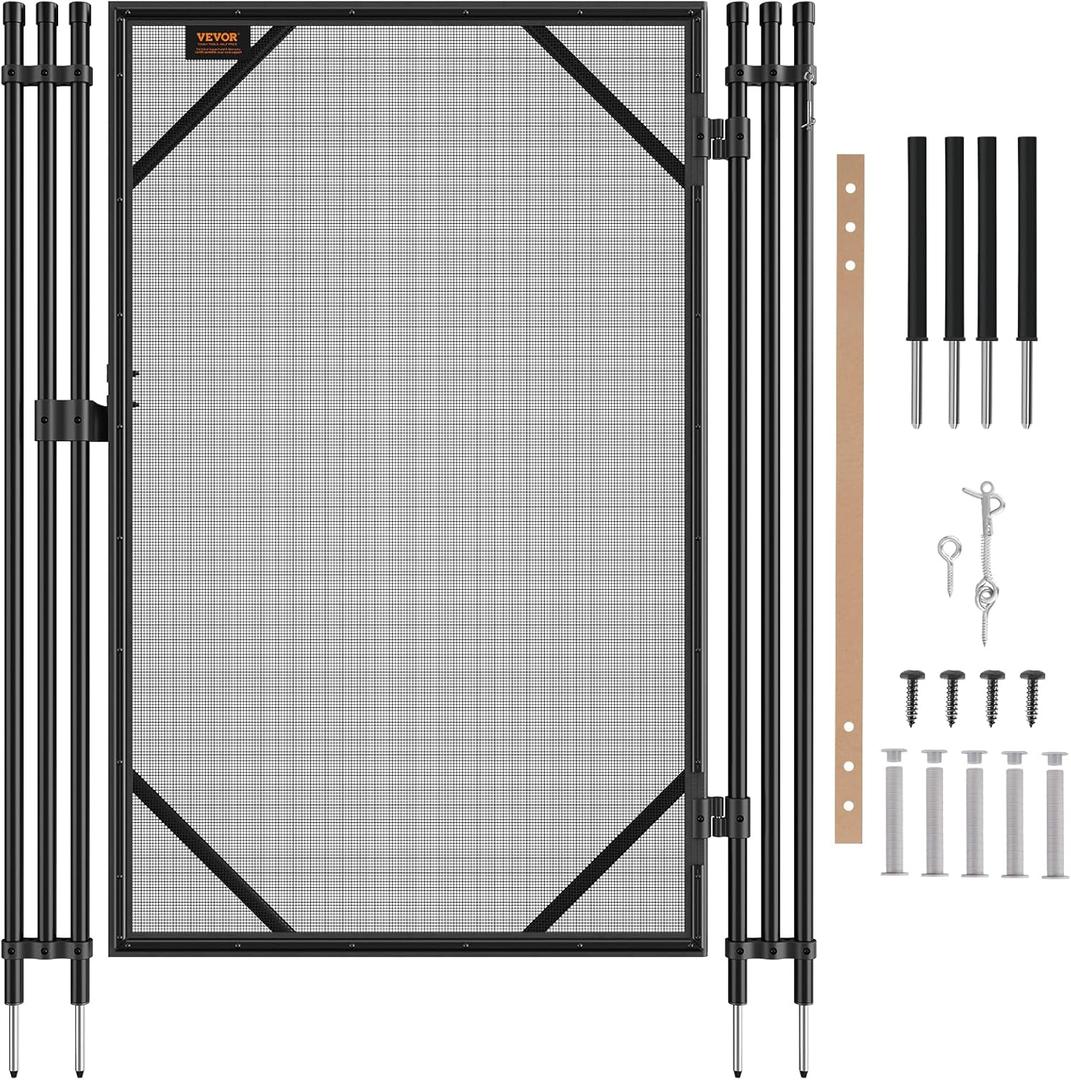 VEVOR Pool Fence Gate, 4 x 2.5 FT Pool Gate for Inground Pools, Pool Safety Fence Gate Kit with Stainless Steel Latch, Removable Pool Fencing, Easy DIY Installation