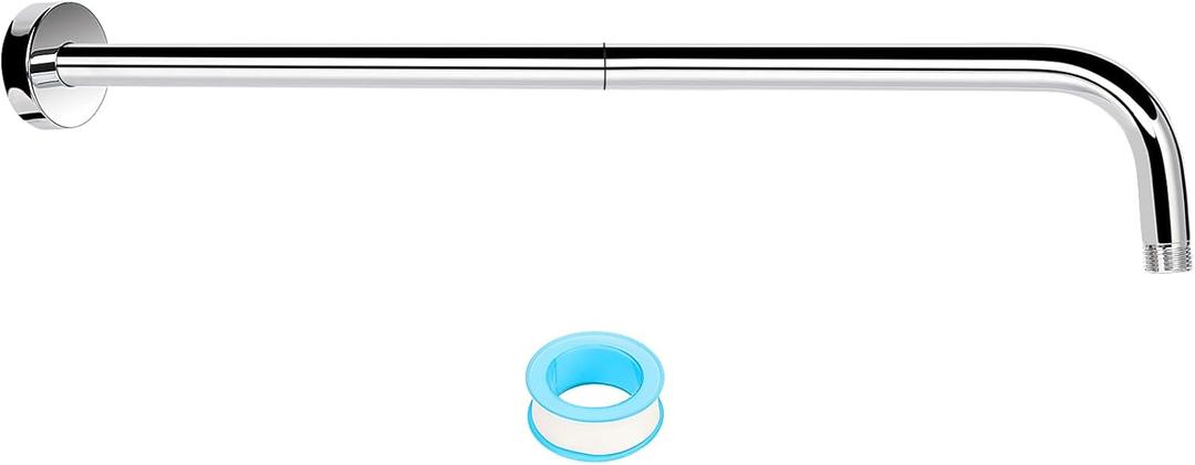 NearMoon Shower Arm, Extra Extension Arm with Flange, Stainless Steel Wall-Mounted Showerhead Extender Pipe (24 Inch, Chrome Finish)