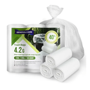 4 Gallon Small Trash Bags 105 Count Tear & Leak Resistant Small Garbage Bags For Bathroom White Trash Can Liners - 40% Thicker competitor brands roll bags Pack Of 4
