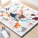 TINYHARBO Premium Foam Baby Play Mat 50" x 50" – Removable & Machine Washable Cover, Extra Thick Padding Playpen Mat, NonSlip Crawling Mat, Easy to Clean for Infants, Toddlers & Babies