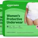 Amazon Basics Postpartum Incontinence Underwear for Women, Maximum Absorbency, Leak Protection, Disposable, Odor Control, Comfortable, X-Large, Lavender, 45 Count (3 Packs of 15)