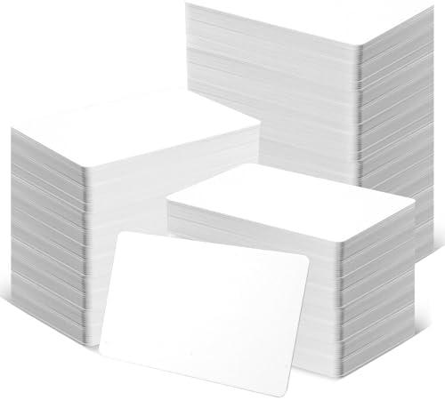 100 Pack - ZSZ Blank PVC Cards Without Scratches, CR80 30 Mil Plastic Cards for Photo ID Badge Printers