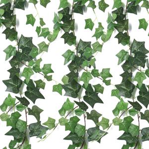 RECUTMS 6 Strands Artificial Vines Ivy Garland 6.4Ft Fake Vine with Silk Green Leaves Ivy Vines Faux Hanging Plants Greenery Decoration Vines for Home Wall Wedding Room Indoor Outdoor Decor(lvy)