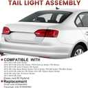 Tail Lights Outer Assembly Compatible with 2011-2018 Volkswagen Jetta OE Style Right Passenger Side Rear Light Taillights Replacement for 5C6945096D