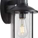 MICSIU 100W Max Motion Sensor Outdoor Wall Light, 3-Mode Dusk to Dawn Exterior Fixture, 1-Pack 11.5" Matte Black Anti-Rust Hardwired Security Sconce with Seedy Glass for Garage Porch Deck