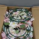 6 Pcs Wedding Rose Candle Rings Swag Wreath Artificial Floral Wreaths with Lamb Leaf Flower Candle Rings Candleholders Garland for Pillar Centerpiece Party Table Wall Window Farmhouse Decor