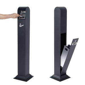 Outdoor Trash Receptacle Commercial Ash Disposal Black Trash Can Garbage Bin for Home Office Porch Hotel Garage Shopping Center