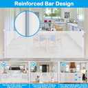 Reinforced 42" Tall X 120" Extra Wide Retractable Baby Gate Extra Long Baby Gates for Large Openings Prevent Kids and Pets from Jumping Over Retractable Pet Gate Reinforced Puppy Gates for Dogs, White