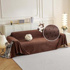 MYSKY HOME Sofa Covers, Washable Couch Cover for Dogs Sofa Cover Furniture Protector Sofa Slipcovers for Dogs Furniture Protector Cover, Thick Durable Non Slip, 91" x 118", Chocolate