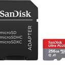 Sandisk Ultra Plus 256GB MicroSDXC UHS-I Card with Adapter 130MB/s Class 10 XC1 V10
