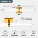 Modern Gold LED Wall Sconce with 3 Color Temperatures, Slim Vertical Linear Wall Light for Bedroom Bedside Living Room Staircase Bathroom