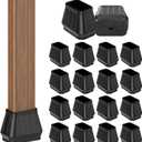 24PCS Rectangular Chair Leg Floor Protectors for Hardwood Floors, Thicken Rubber Chair Leg Cap Covers, Non Slip Furniture Leg Pads to Protect Wood Tile Floors from Scratches and Reduce Noise