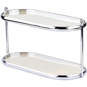 2-Tier Perfume Organizer, Acrylic & Stainless Steel, Vanity Storage for Makeup, Skincare, Fragrance Bottles, 12.6X5.3X6.7 in