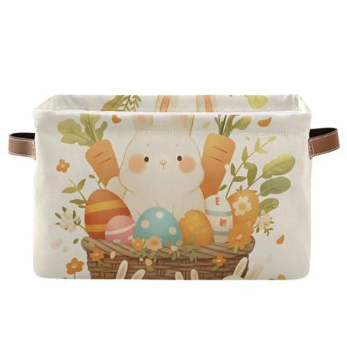 Storage Basket Rabbit Basket Canvas Collapsible Box Organizer Bin with Handles