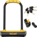 OnGuard Brute LS U-Lock  Heavy-Duty 16.8 mm Hardened Steel Long Shackle Bike Lock, 325 mm x 195 mm Frame, X4P Quad Locking Mechanism, Rubber-Coated Crossbar & Mount Bracket