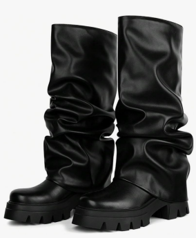 PU Leather Grunge Y2K Punk Chunky Platform Knee High Boots for Women Fashion Fold Over Wedge Heels for Walking Party Commuting or Date Night Outfits
6 PU Leather Grunge Y2K Punk Chunky Platform Knee High Boots for Women Fashion Fold Over Wedge Heels for Walking Party Commuting or Date Night Outfits
6