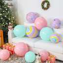 Jetec 12 Pcs 24 Inch 16 Inch Pastel Inflatable Christmas Balls Large PVC Macaroon Color Inflatable Ornaments Blow up Candy Ball Decorations for Xmas Tree Holiday Yard Lawn Porch Outdoor