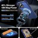 2 x DEERLAMN Magnetic Matte Case for iPhone 13 Pro, [Compatible with MagSafe][Military Grade Drop Protection] Anti-Fingerprint Slim Translucent Shockproof Protective Phone Cover, Blue