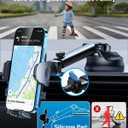 YRU True Military-Grade [360° Rotation Suction] 2026 Ultimate Car Phone Holder Mount 【90+LBS Safest Strongest & Patent Certs】 Dash Windshield Vent for iPhone 17 16 Pro Max Speaker Stands, Gloss Black