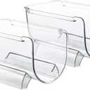 2 Pack Bottle Rack, Fridge Organizer Bottle Rack, Stackable Wine Rack Plastic Bottle Holder (2)