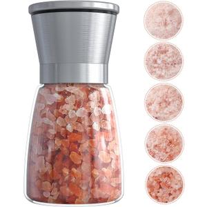 Original Stainless Steel Salt or Pepper Grinder - Top Spice Mill with Ceramic Blades, Brushed Stainless Steel and Adjustable Coarseness By Pepper Grinder Single Package (Silver1)